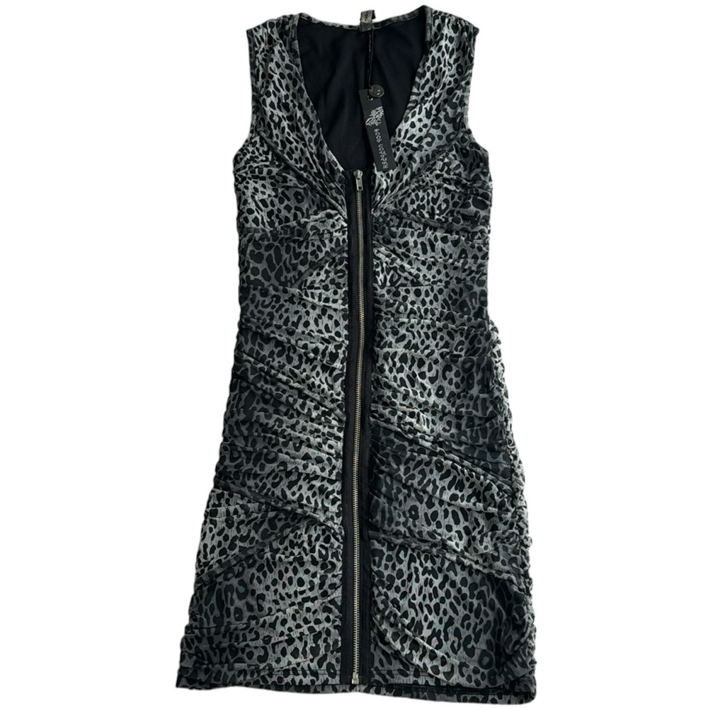 Poof couture animal print mini dress size medium